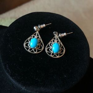 Turquoise and Silver Dangles